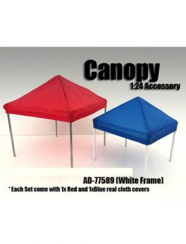 Canopy Accessory Blue and Red with 1 White Frame 1:24 Scale by American Diorama 77589