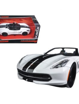 2014 Chevrolet Corvette Stingray Convertible White/Black Modern Muscle 1/24 Diecast Model Car by Maisto 32501W