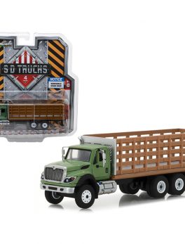 2018 International WorkStar Platform Stake Truck with Wood Effect S.D. Trucks Series 4 1/64 Diecast Model by Greenlight 45040B