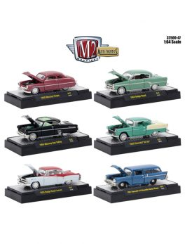 Auto Thentics 6 Piece Set Release 47 IN DISPLAY CASES 1/64 Diecast Model Cars by M2 Machines 32500-47