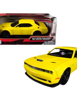 2018 Dodge Challenger SRT Hellcat Widebody Yellow 1/24 Diecast Model Car by Motormax 79350Y