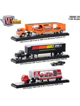 Auto Haulers Release 30, 3 Trucks Set 1/64 Diecast Models by M2 Machines 36000-30