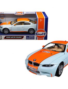 BMW M3 Coupe with Gulf Livery Light Blue with Orange Stripe 1/24 Diecast Model Car by Motormax 79644