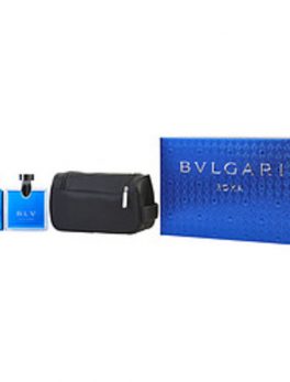 Bvlgari Blv Edt Spray 3.4 Oz and Aftershave Balm 2.5 Oz and Shampoo And Shower Gel 2.5 Oz and Toiletry Bag For Men