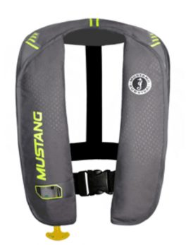 Mustang MIT 100 Inflatable Automatic PFD - Gray/Flourescent Yellow-Green