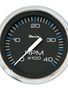 Faria Chesapeake Black SS 4" Tachometer - 4,000 RPM (Diesel)