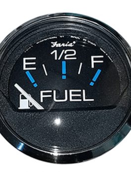 Faria Chesapeake Black SS 2" Fuel Level Gauge (E-1/2-F)