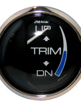 Faria Chesapeake Black SS 2" Trim Gauge (J/E/Suzuki Outboard)