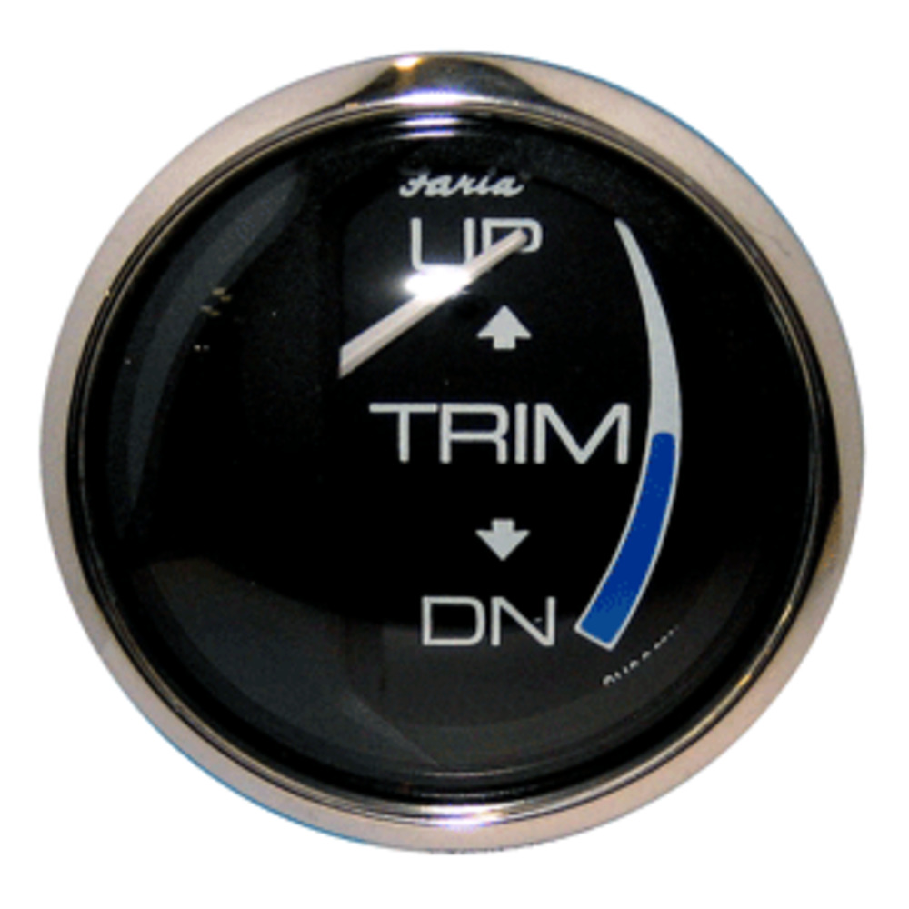 Faria Chesapeake Black SS 2" Trim Gauge (J/E/Suzuki Outboard)