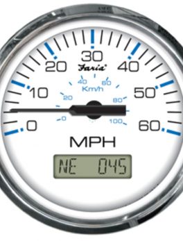 Faria Chesapeake White SS 4" Speedometer - 60MPH (GPS)