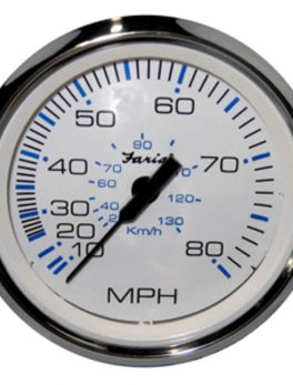Faria Chesapeake White SS 4" Speedometer - 80MPH (Mechanical)