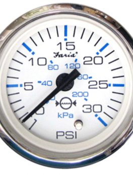 Faria Chesapeake White SS 2" Water Pressure Gauge (30 PSI)