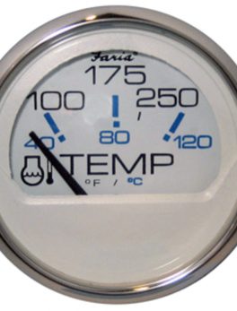 Faria Chesapeake White SS 2" Water Temperature Gauge (100-250 and #176;F)