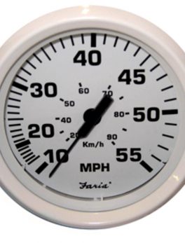Faria Dress White 4" Speedometer - 55MPH (Mechanical)