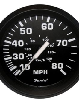 Faria Euro Black 4" Speedometer - 80MPH (Mechanical)