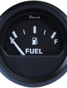 Faria Euro Black 2" Fuel Level Gauge (E-1/2-F)