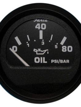 Faria Euro Black 2" Oil Pressure Gauge (80 PSI)