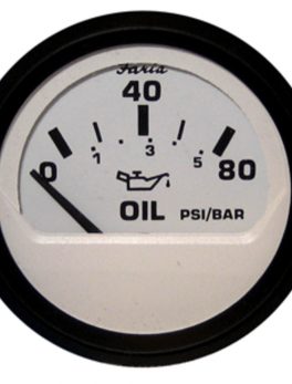 Faria Euro White 2" Oil Pressure Gauge - 80PSI