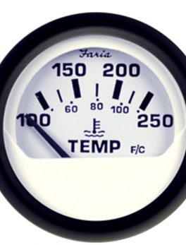 Faria Euro White 2" Water Temperature Gauge (100-250 and #176;F)