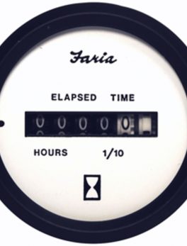 Faria Euro White 2" Hourmeter (10,000 Hrs) (12-32 VDC)