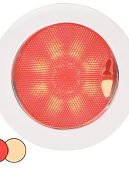 Hella Marine EuroLED 150 Recessed Surface Mount Touch Lamp - Red/Warm White LED - White Plastic Rim