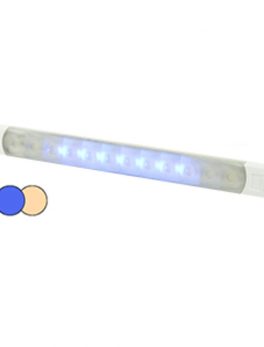 Hella Marine Surface Strip Light w/Switch - Warm White/Blue LEDs - 12V