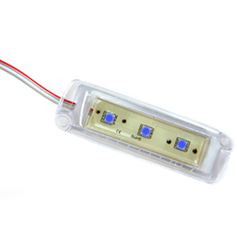 Innovative Lighting 4x1 Tri-Lite - Clear Housing - 3 Blue LEDs