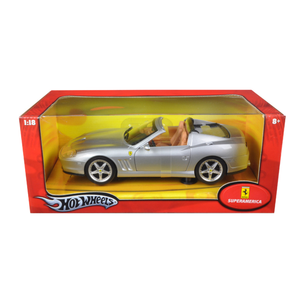 Ferrari Super America Diecast Model Silver 1/18 Diecast Model Car by Hotwheels J2873s
