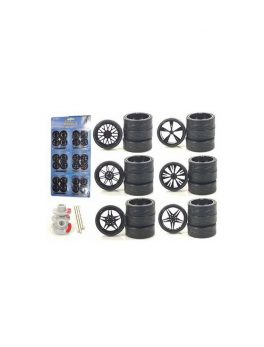 Custom Wheels for 1/18 Scale Cars and Trucks 24pc Wheels and Tires Set 2004B