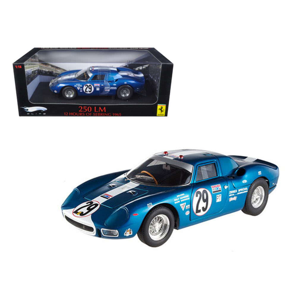 Ferrari 250 LM 12 Hours of Sebring 1965 #29 Elite Edition 1/18 Diecast Car Model by Hotwheels T6262