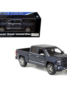 2018 Chevrolet Silverado LTZ Pickup Truck Centennial Edition Blue Metallic 100 Years Anniversary 1/27 Diecast Model Car by Motormax 79353bl