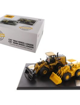 CAT Caterpillar 966A Wheel Loader (Circa 1960-1963) and CAT Caterpillar 966M Wheel Loader (Current) with Operators Evolution Series 1/50 Diecast Models by Diecast Masters 85558
