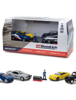 BFGoodrich Performance Tire Shop 6 pieces Set Multi Car Diorama with Figurine and Tire Set 1/64 Diecast Model Cars by Greenlight 58046