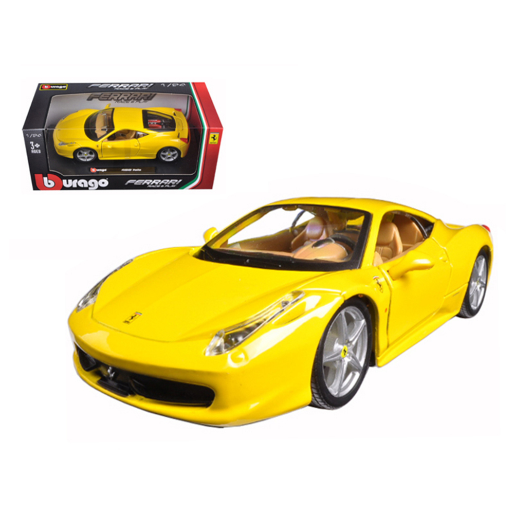 Ferrari 458 Italia Yellow 1/24 Diecast Model Car by Bburago 26003yl