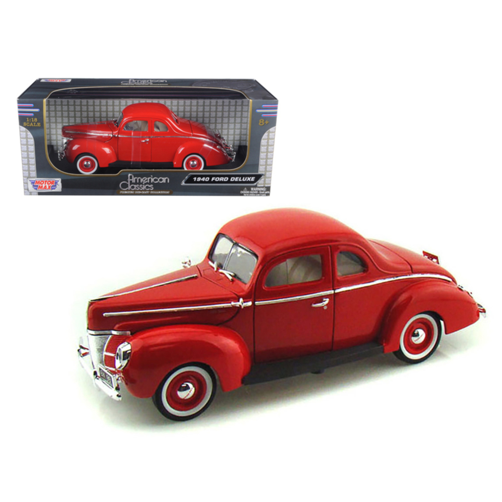 1940 Ford Deluxe Red 1/18 Diecast Model Car by Motormax 73108rr