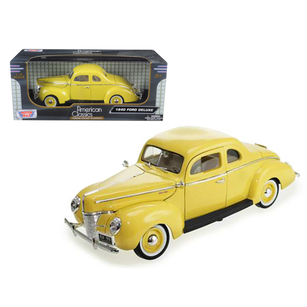 1940 Ford Coupe Deluxe Yellow 1/18 Diecast Car Model by Motormax 73108y