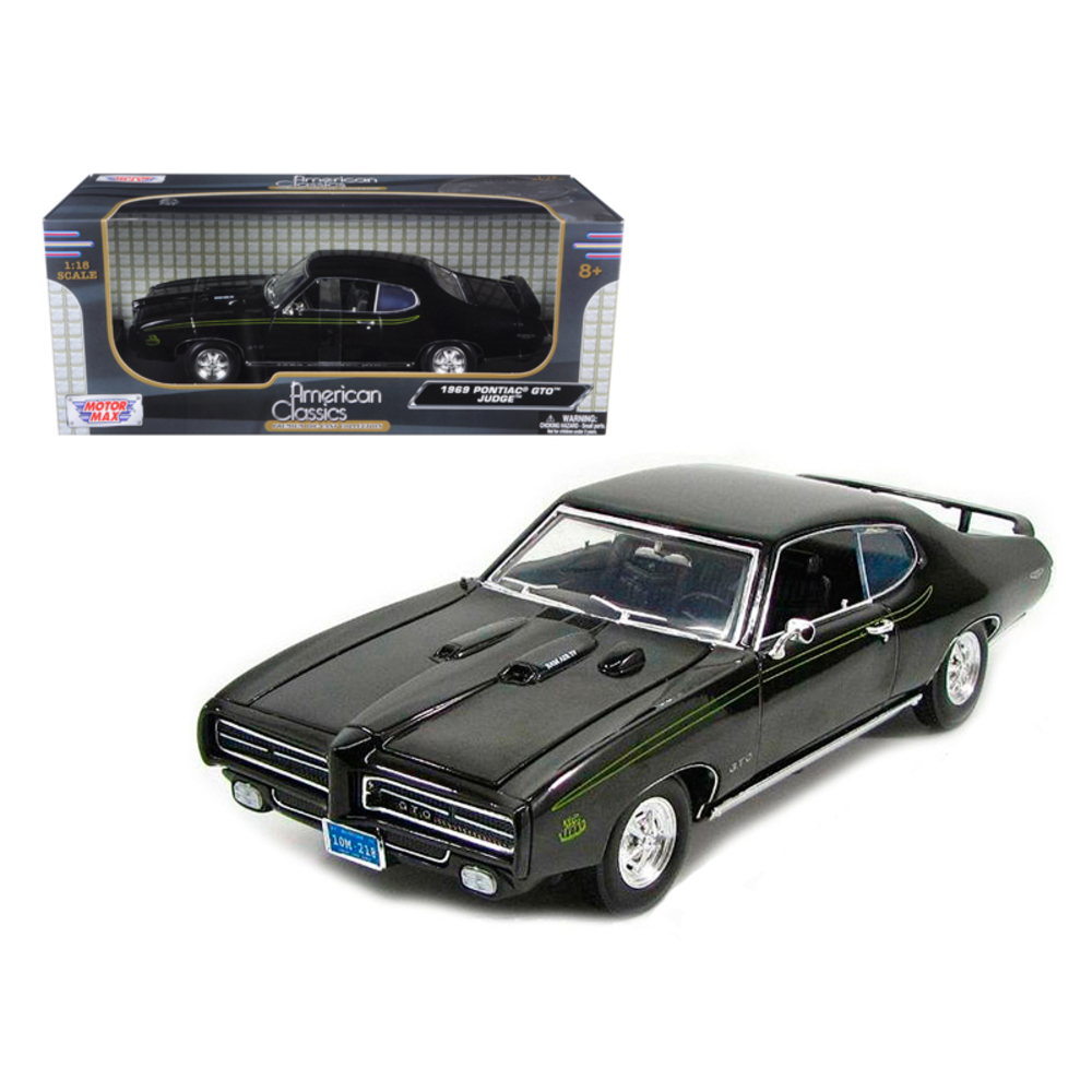 1969 Pontiac GTO Judge Black 1/18 Diecast Car Model by Motormax 73133bk