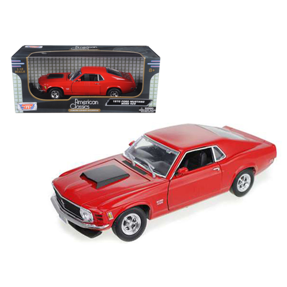 1970 Ford Mustang Boss 429 Red 1/18 Diecast Car Model by Motormax 73154r