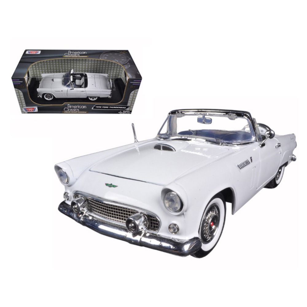 1956 Ford Thunderbird Convertible White 1/18 Diecast Model Car by Motormax 73173w