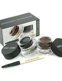 Bobbi Brown Long Wear Gel Eyeliner Duo: 2x Gel Eyeliner 3g ( #black Ink, #sepia Ink ) + Mini Ultra Fine Eye Liner Brush --3pcs For Women
