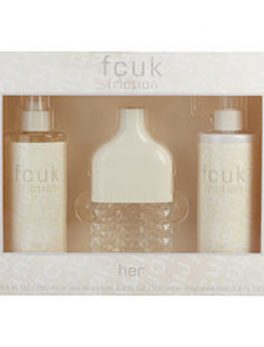 Fcuk Friction Eau De Parfum Spray 3.4 Oz and Body Lotion 8.4 Oz and Body Mist 8.4 Oz For Women